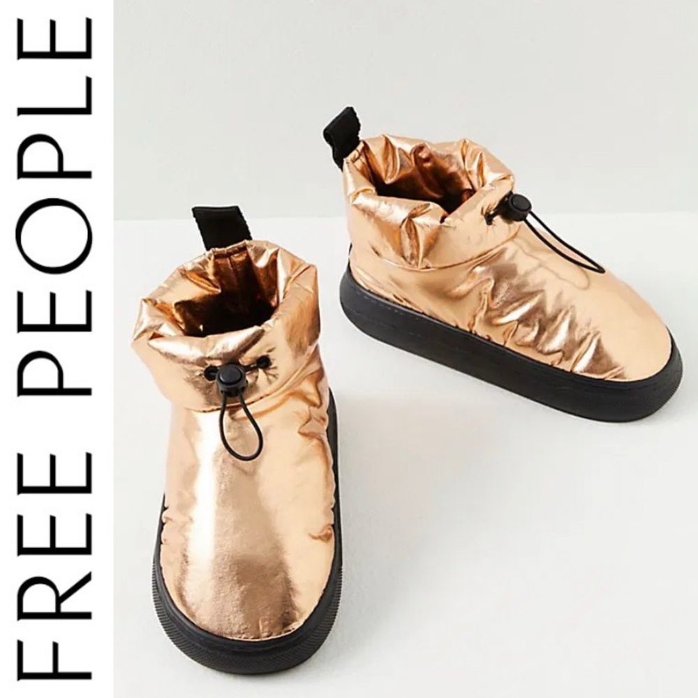 NEW Free People Bronze Metallic Pillow Talk Bootie Slippers 38